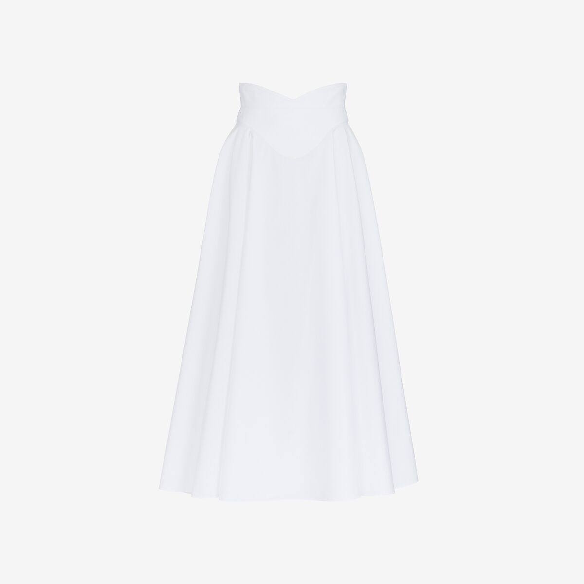 Alexander McQueen Women's White Corset Midi Skirt - 2 (Cotton)